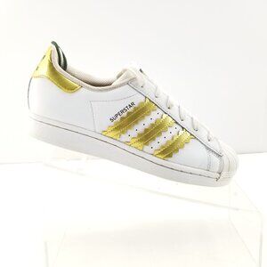 Adidas Superstar Women's Shoes Cloud White-Matte Gold-Core Black H03915 Sz 6.5